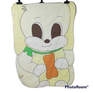 Vintage Dog Blanket Size 37.5" x 52" Embroidered Caricature Collar Bone Quilt